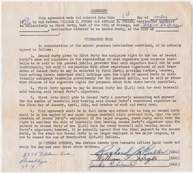 1948 Jackie Robinson Signed Contract